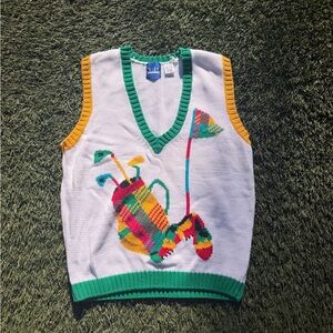 EP Pro Green and White Knit Vest